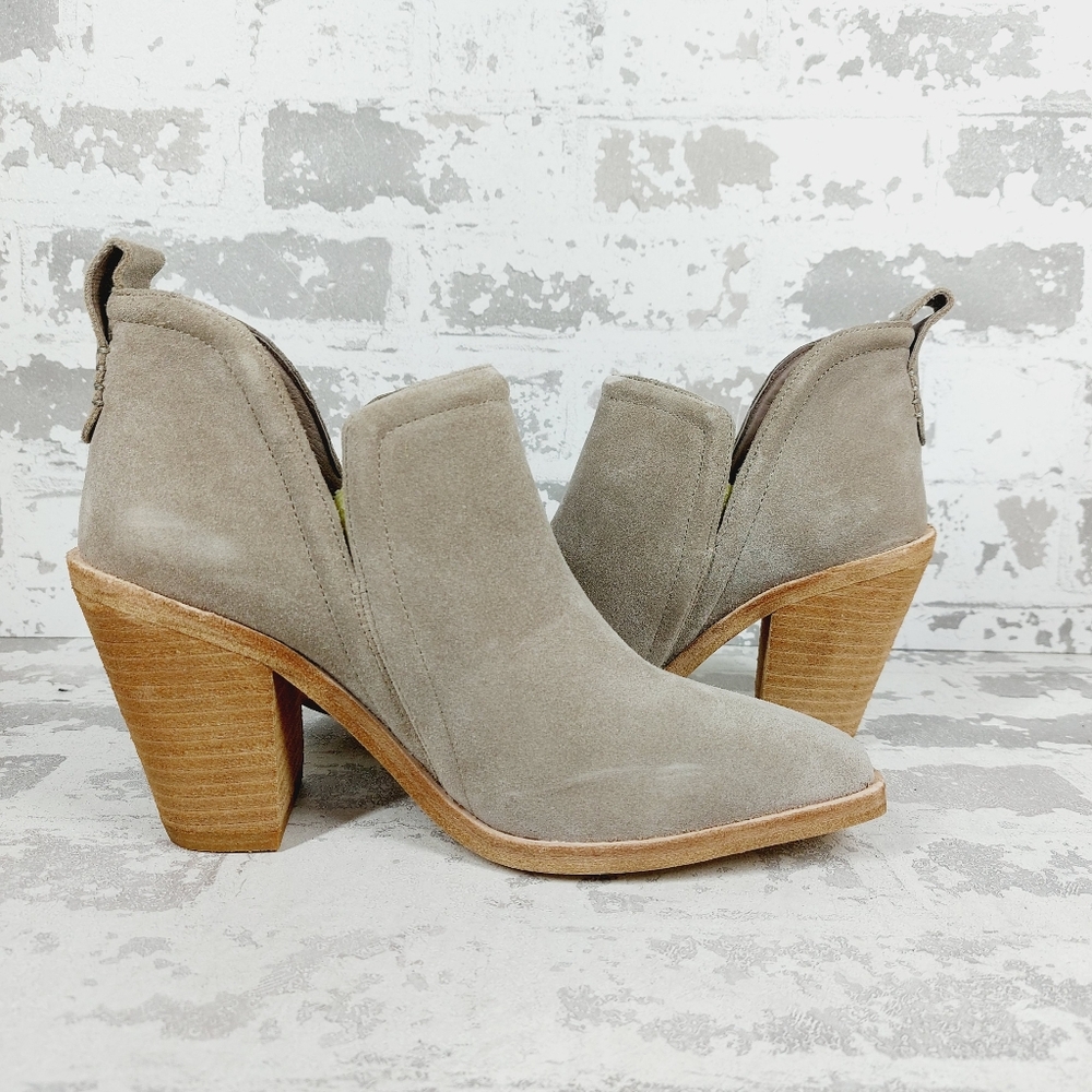 New Jeffery Campbell Rosalee Suede Square Toe Grey Ankle Boots W269 - Picture 4 of 13